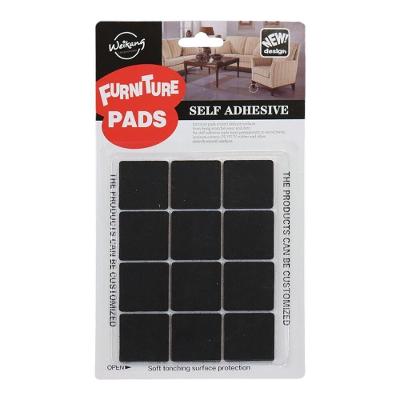 Feltro Protetor: Kit Elegante Com 12 Guarnições Quadradas Para Móveis - Preto