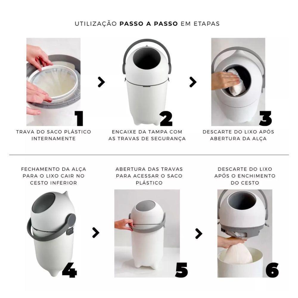 Lixeira Inteligente Antiodor Para Fraldas - Praticidade E Estilo Para Pais Modernos! - 3