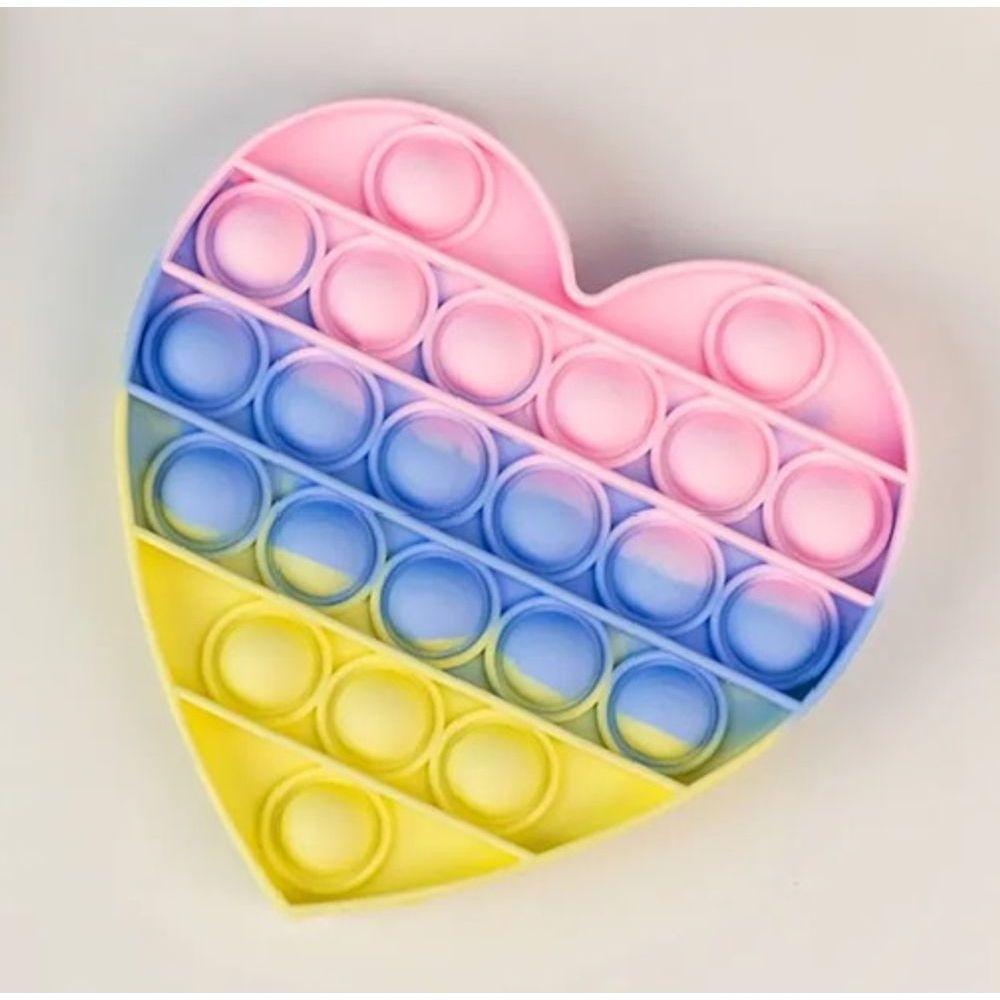 Coração Arco-íris: Paleta Mágica De Pop It Para Relaxamento E Diversão! - 1