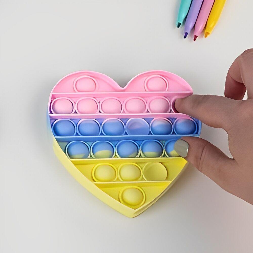 Coração Arco-íris: Paleta Mágica De Pop It Para Relaxamento E Diversão! - 2