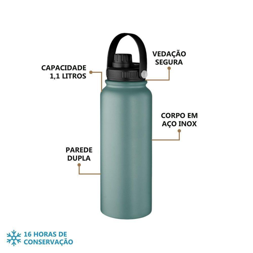 Garrafa Térmica Inox Verde 1,1l - Estilo E Praticidade Para Suas Bebidas Quentes E Frias - 4