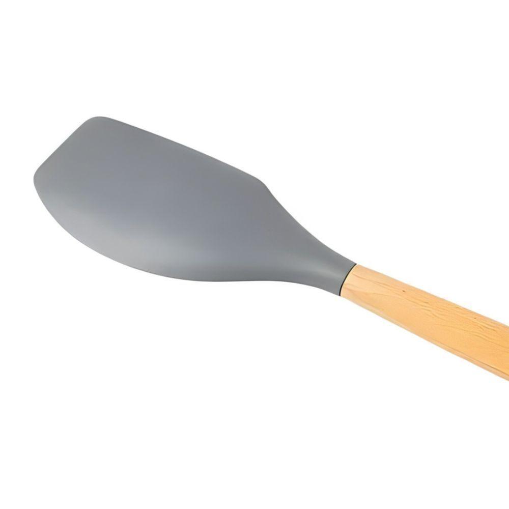 Espátula Elegante De Silicone Com Cabo De Madeira - 31cm Para Cozinha Moderna - 4