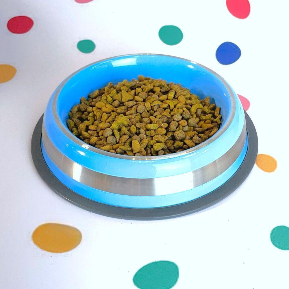 Comedouro Antiderrapante Inox Azul 450ml - Estilo E Conforto Para Seu Pet - 4