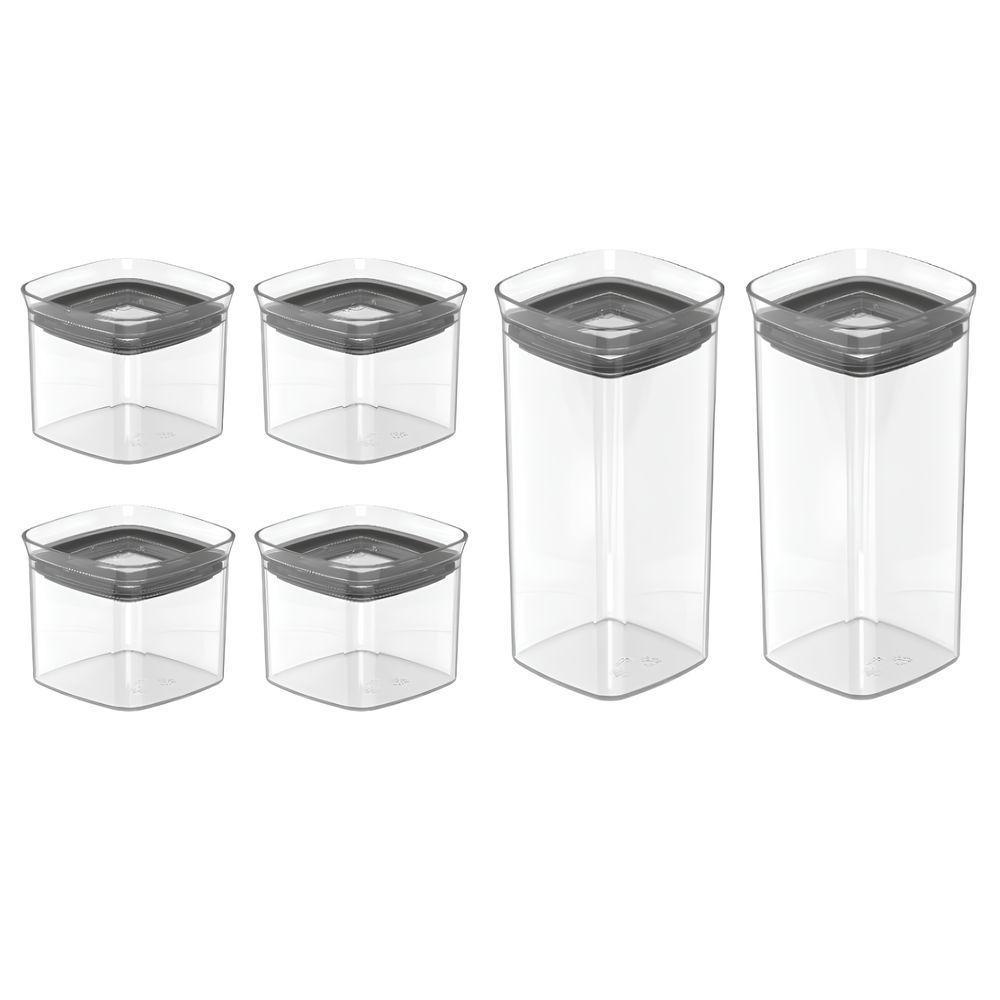 Conjunto Elegante De 6 Potes Herméticos Para Temperos - Organização Prática E Moderna - 1