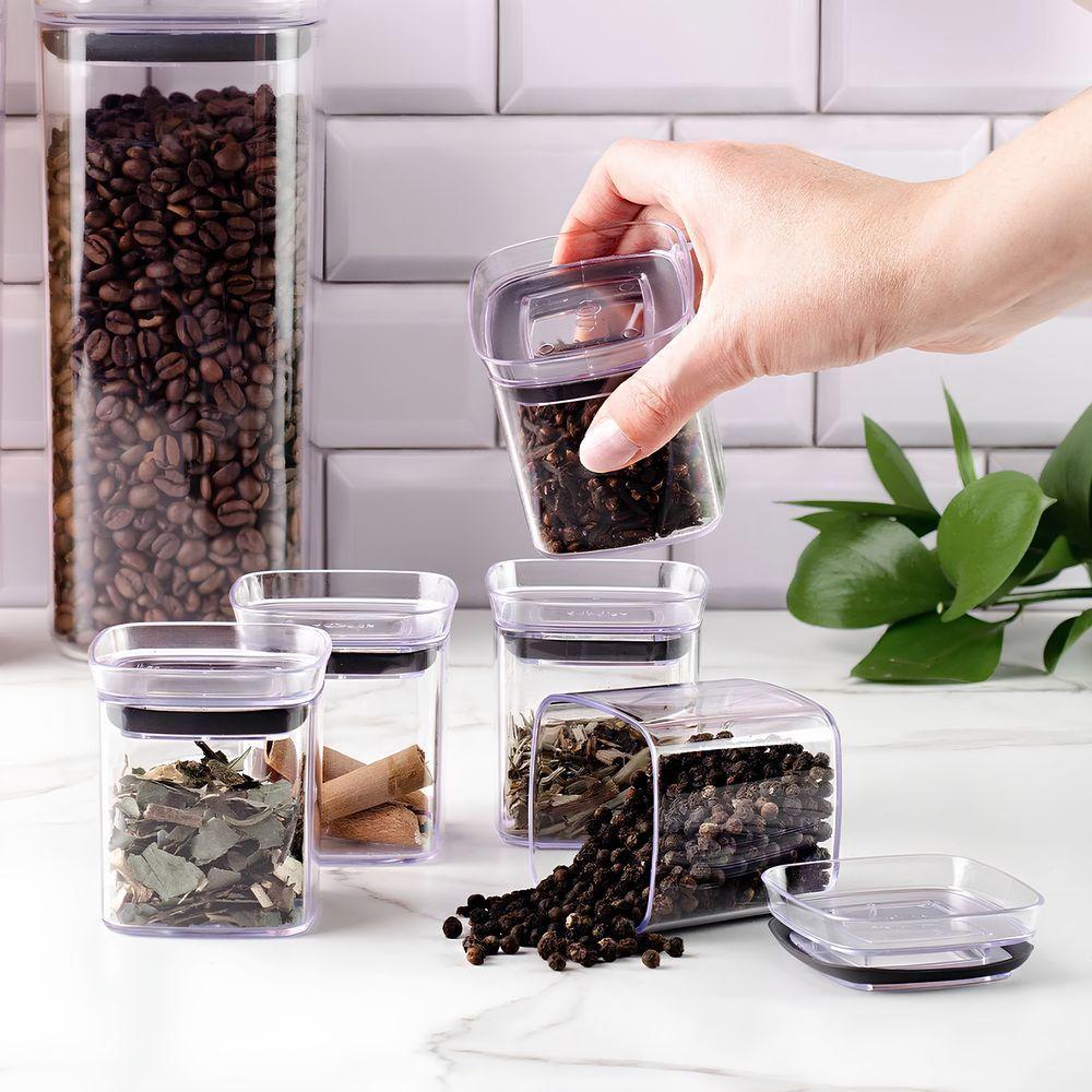 Conjunto Elegante De 6 Potes Herméticos Para Temperos - Organização Prática E Moderna - 4