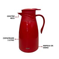 Bule Térmico Vermelho 1l - Praticidade E Elegância Para Cafés E Chás - 2