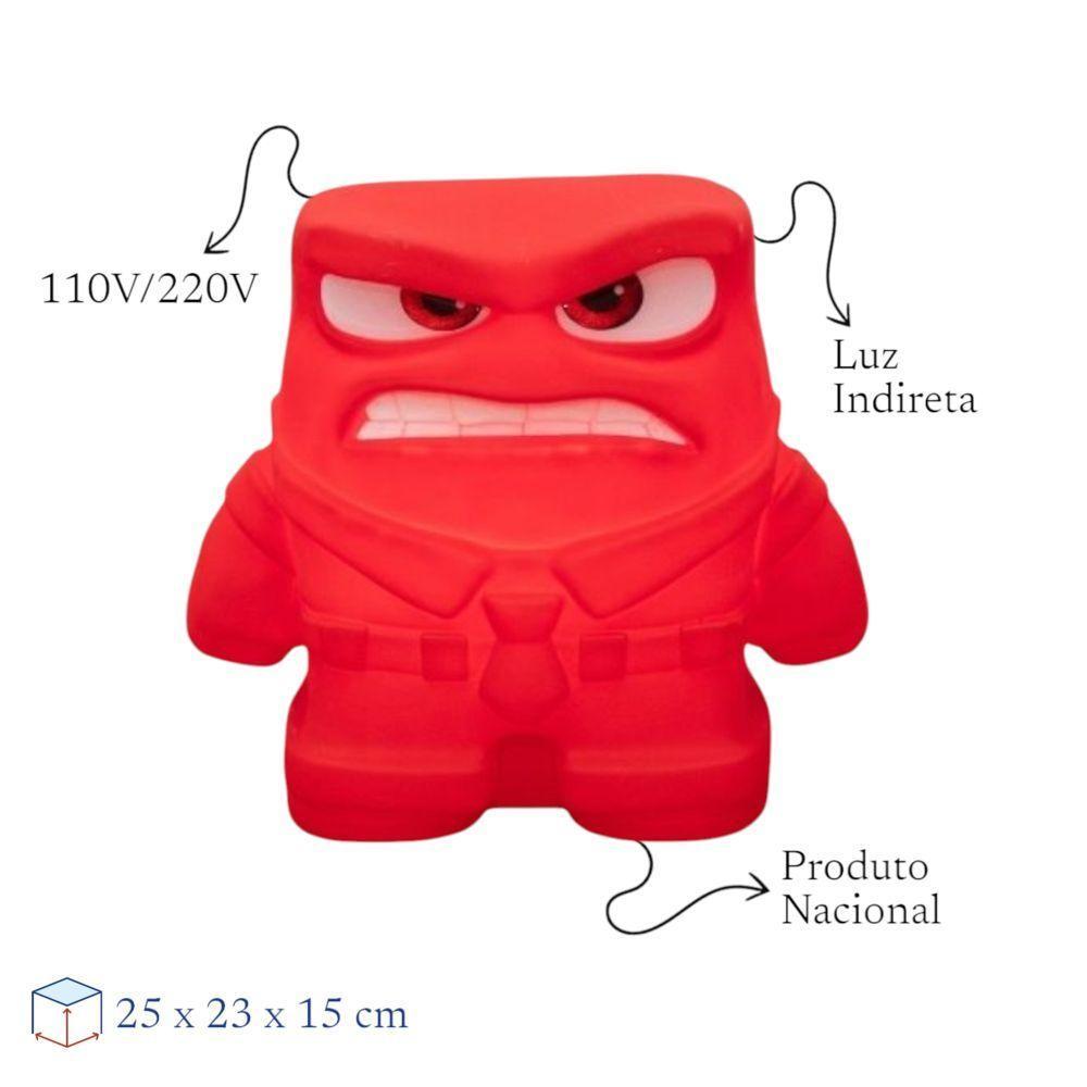 Luminária 3d Raiva - Divertidamente Disney, Bivolt E Divertida Para Todos Os Ambientes - 2