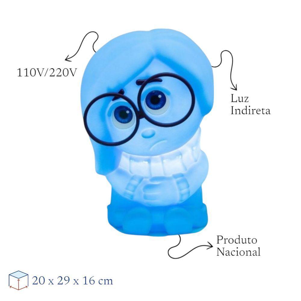 Luminária 3d Tristeza: A Luz Que Acolhe Emoções Disney Divertidamente 110-220v - 4