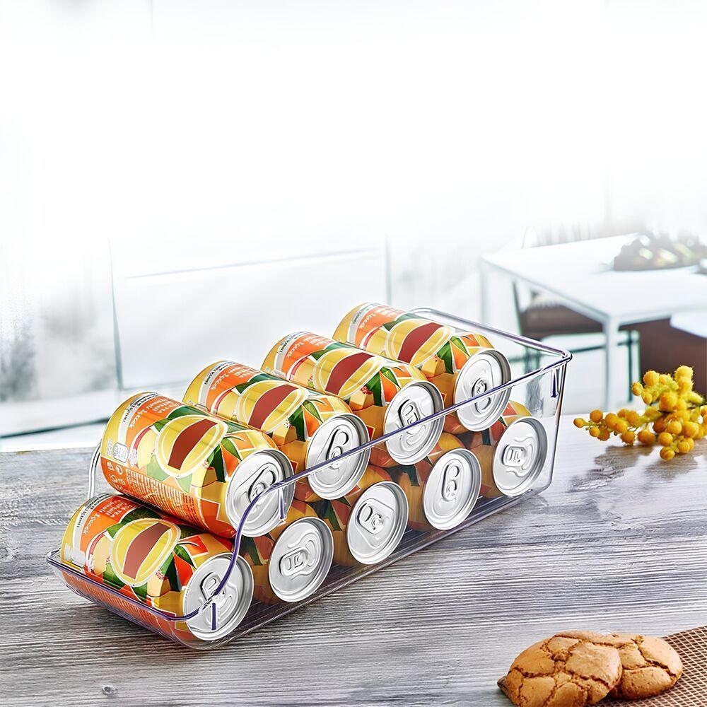 Suporte Organizador Transparente Para Latas - Praticidade Na Geladeira E Despensa - 2