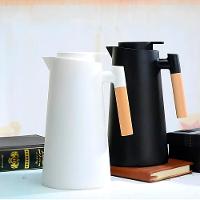 Garrafa Térmica Luxuosa 1l Com Alça De Madeira E Ampola De Vidro - Estilo E Praticidade - 3