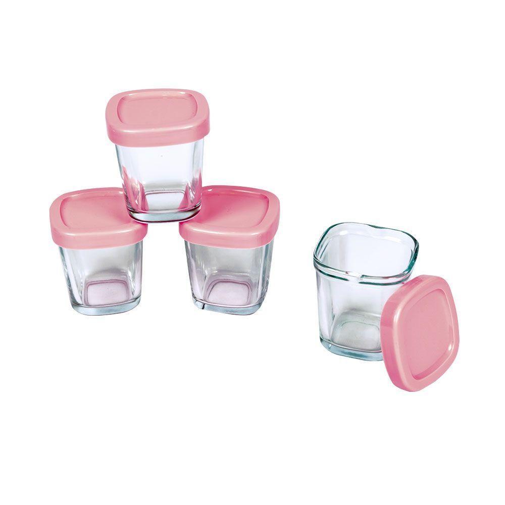 Conjunto Encantado De Potes Rosa Para Bebês - Praticidade E Segurança Na Alimentação - 5