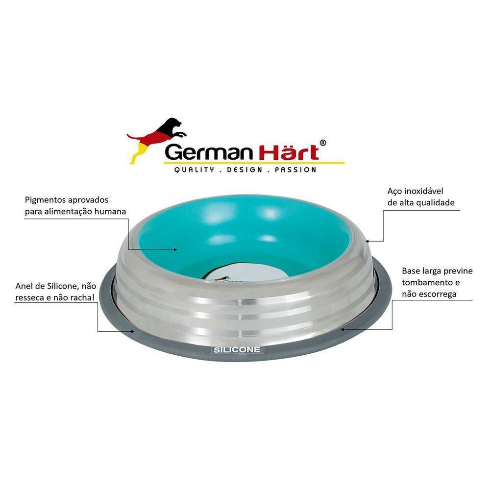 Comedouros Inox Azul Com Base Antiderrapante - Elegância E Praticidade Para Seu Pet - 4