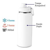 Garrafa Térmica Inox 960ml Com Alça - Ideal Para Bebidas Quentes E Frias! - 3