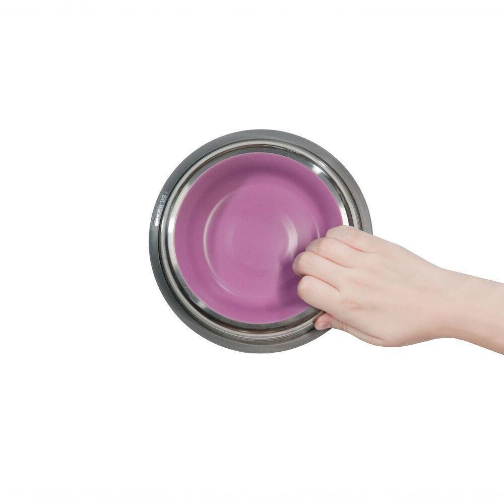 Comedouro Rosa Antiderrapante Inox 450ml - Estilo E Conforto Para Seu Pet - 3