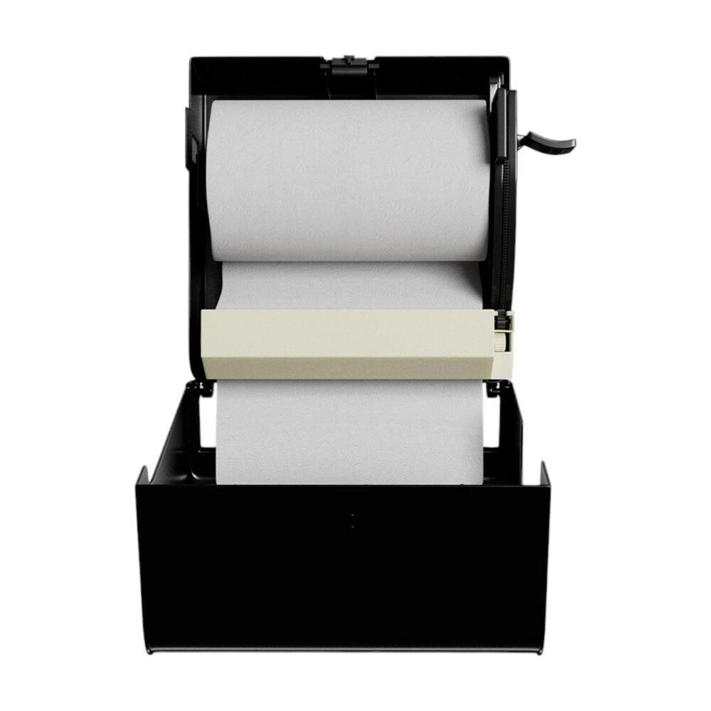 Dispenser Elegante E Prático Para Toalha Bobina - Preto, Ideal Para Ambientes Movimentados - 3