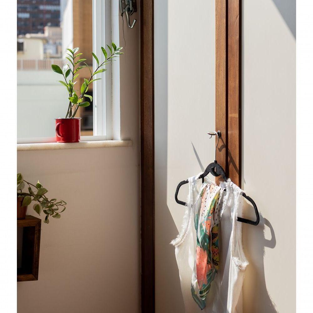 Cabide Veludo Ultra Fino - Conjunto 3 Peças Preto Para Closet Organizado E Sofisticado - 4