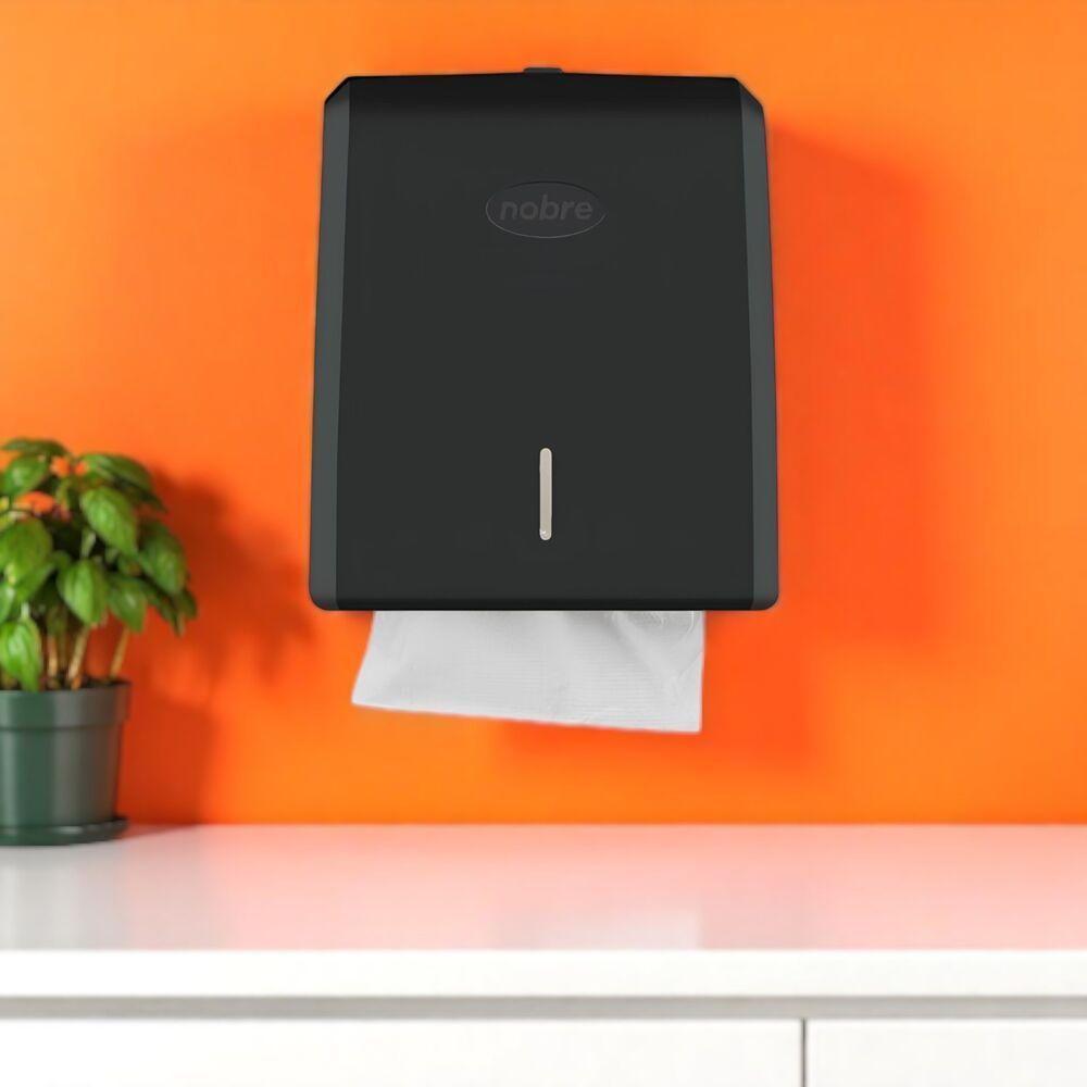 Dispenser Elegante Para Papel Toalha 1-3 Dobra - Preto - Alta Durabilidade E Praticidade - 2