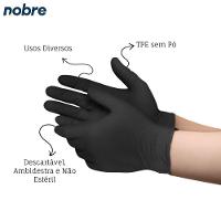 Luvas Tpe Descartáveis Pretas - Conforto E Proteção Para Cozinha E Estética - 100 Unidades - 2