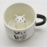 Xícara Charmosa De Café Com Gato Cinza - 220ml Para Momentos Aconchegantes - 5