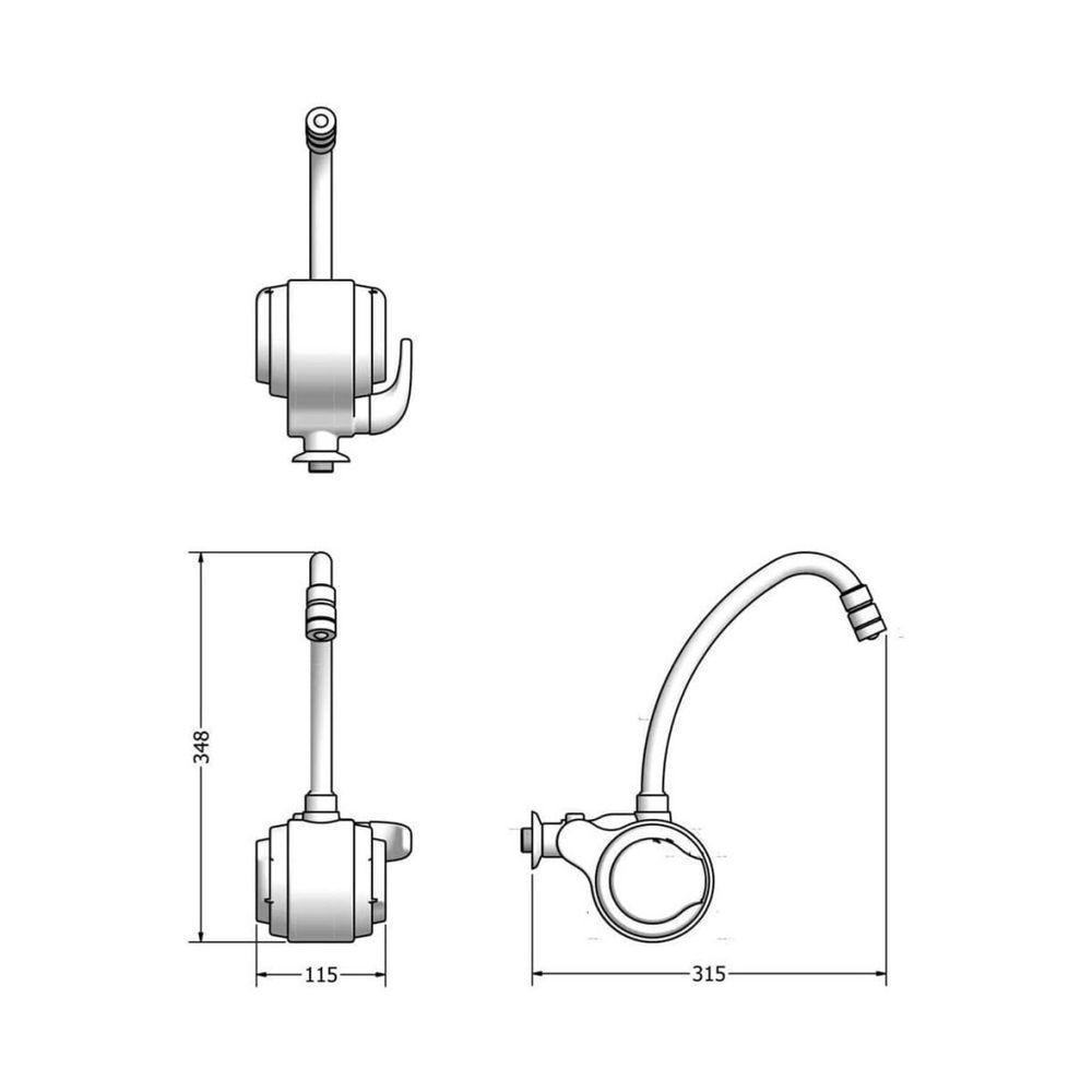 Torneira Elétrica Versátil 220v 5500w, Lorenzetti, 7550023, Branco, Pequeno - 4