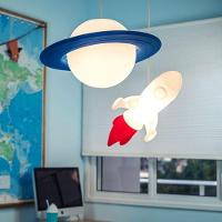 Luminária Suspensa Planetária Saturno Com Anéis Iluminados - 2