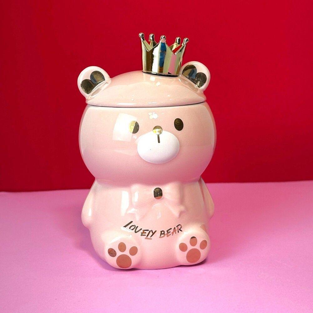 Caneca Ursinho Rosa 3d Com Tampa E Colher – Diversão E Conforto Para O Seu Café Da Manhã - 2