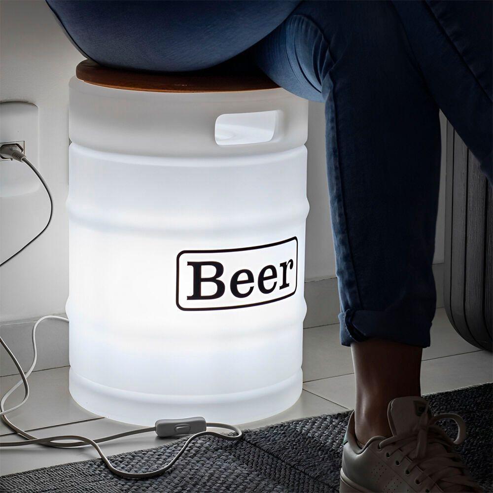 Banco Iluminado Estilo Barril De Cerveja - Sofisticação E Versatilidade Para Sua Decoração - 6