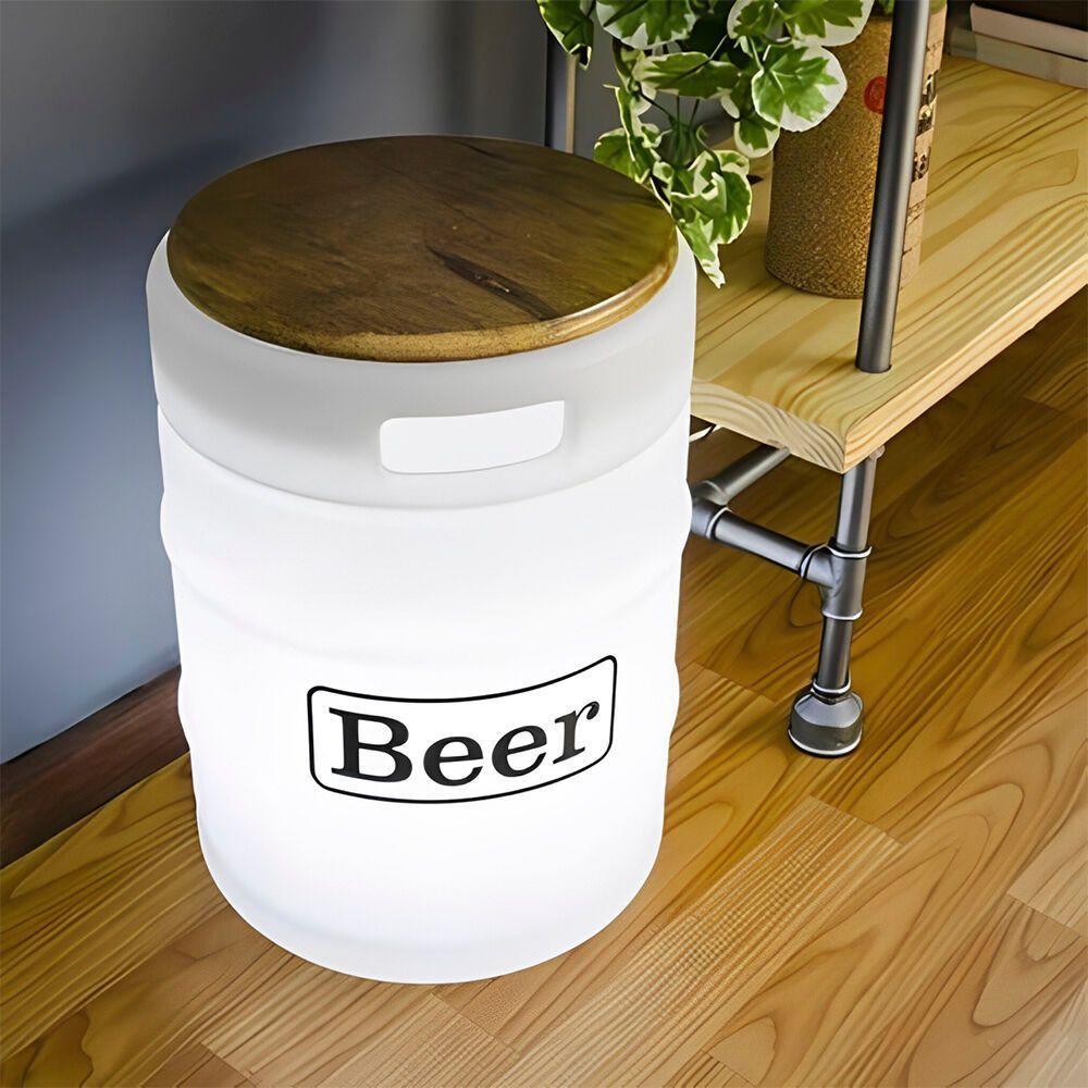 Banco Iluminado Estilo Barril De Cerveja - Sofisticação E Versatilidade Para Sua Decoração - 7