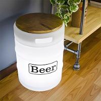 Banco Iluminado Estilo Barril De Cerveja - Sofisticação E Versatilidade Para Sua Decoração - 7