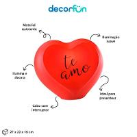 Luminária 3d Coração Infinito Vermelha - Luz Que Transforma Seu Espaço Em Romance!