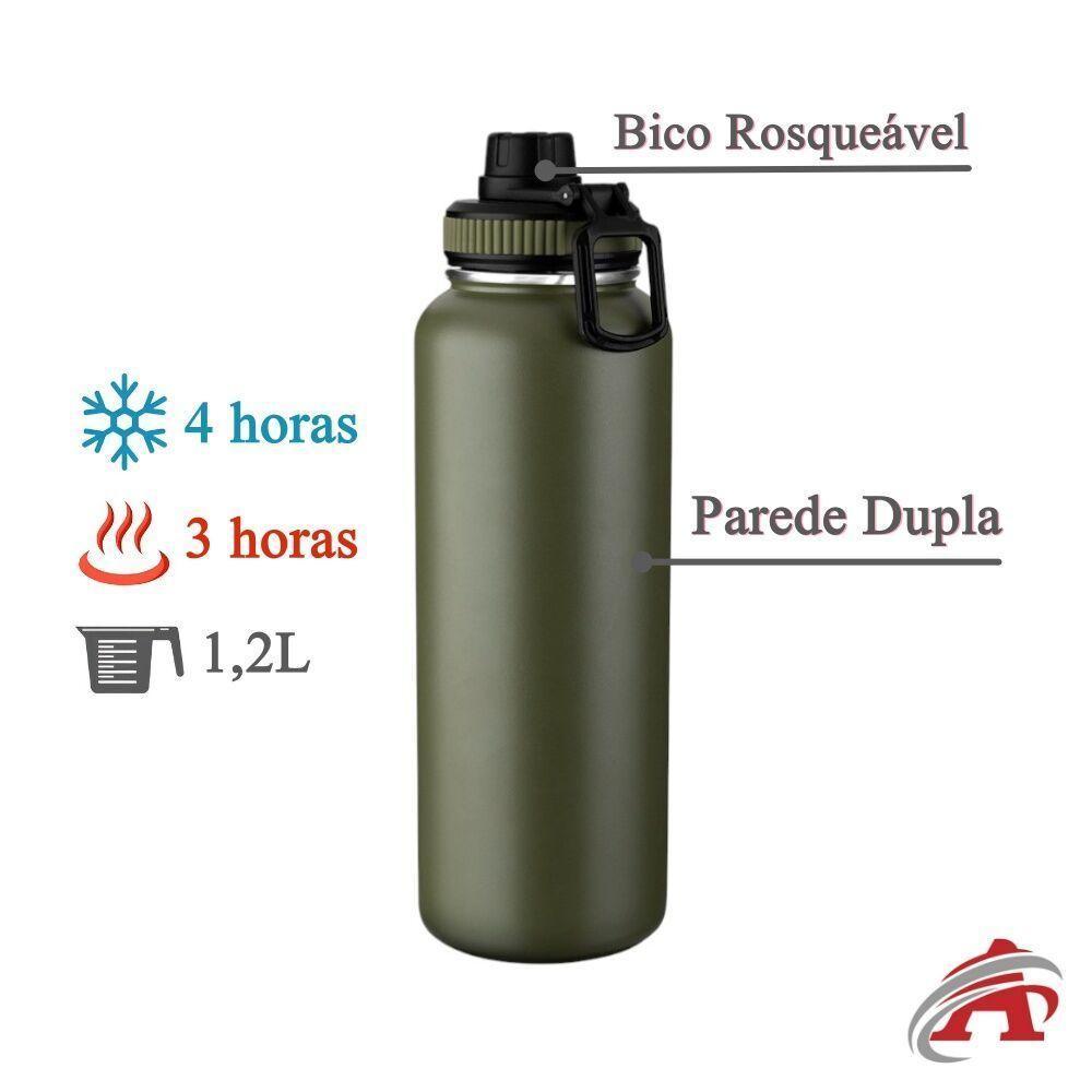 Garrafa Térmica Verde 1,2l - Estilo E Praticidade Para Bebidas Sempre Na Temperatura Ideal - 3