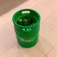 Cooler Decorativo Barril 28l Com Tampo Verde Para Bebidas Em Festas E Eventos - 7