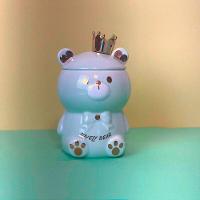 Caneca 3d De Porcelana Com Tampa E Colher - Ursinho Verde, Estilo E Praticidade Em Cada Gole - 3