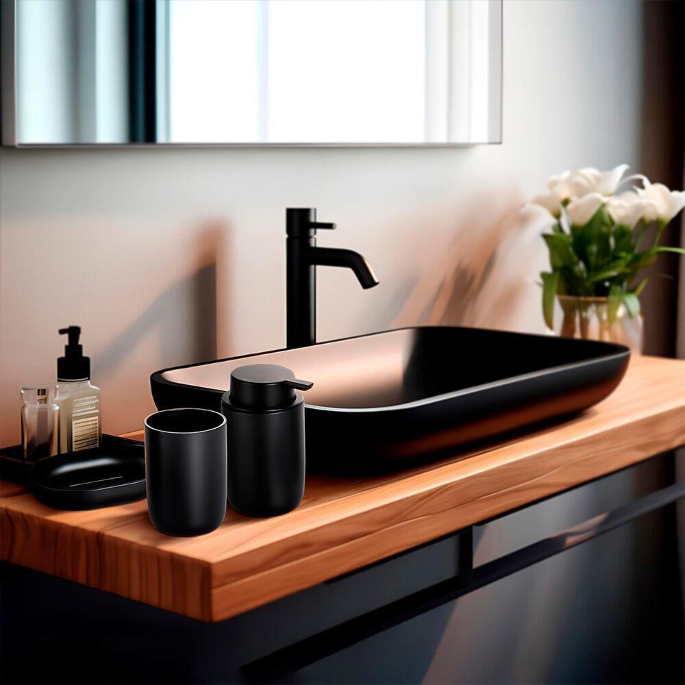 Conjunto Sofisticado De Acessórios Para Banheiro: Dispenser, Porta Algodão E Bandeja Elegante - 2