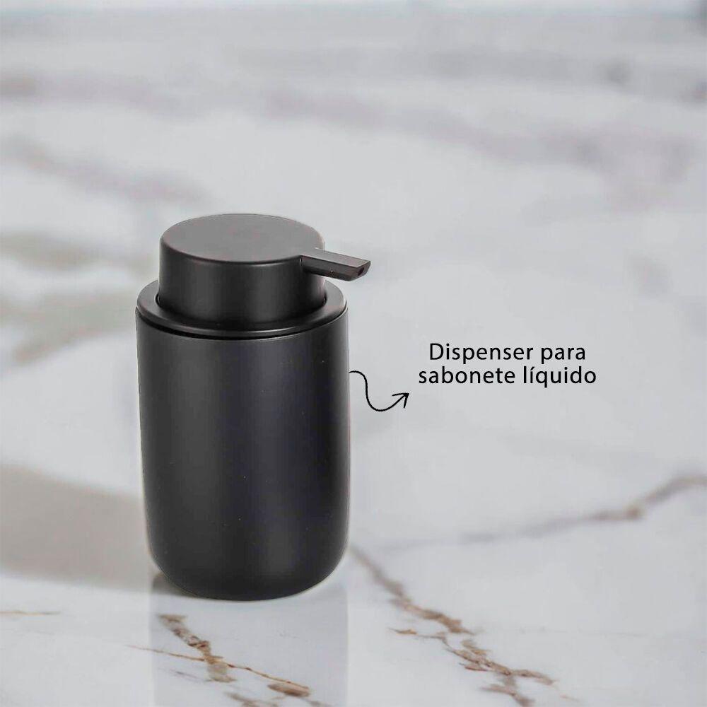 Conjunto Sofisticado De Acessórios Para Banheiro: Dispenser, Porta Algodão E Bandeja Elegante - 3