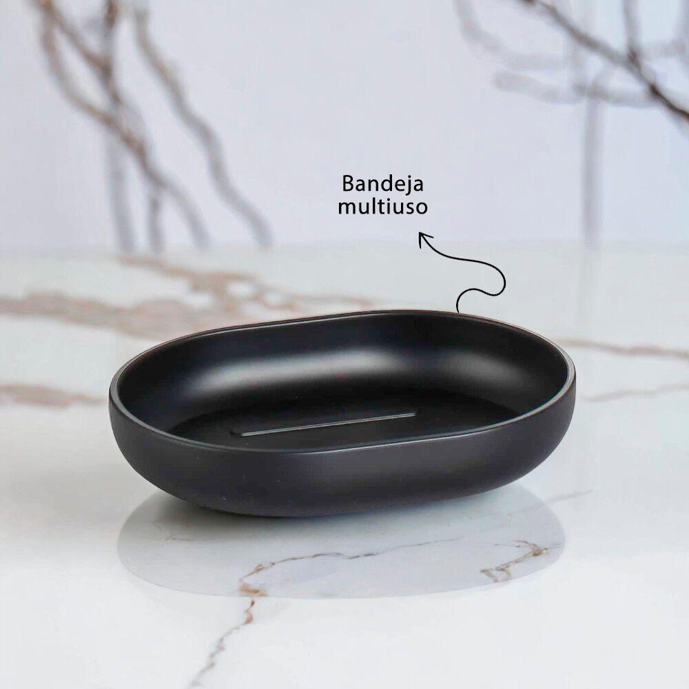 Conjunto Sofisticado De Acessórios Para Banheiro: Dispenser, Porta Algodão E Bandeja Elegante - 4