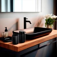 Conjunto Sofisticado De Acessórios Para Banheiro: Dispenser, Porta Algodão E Bandeja Elegante - 2