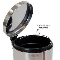 Lixeira Inox Redonda 8l Com Pedal - Elegância E Praticidade Para Sua Casa - 3