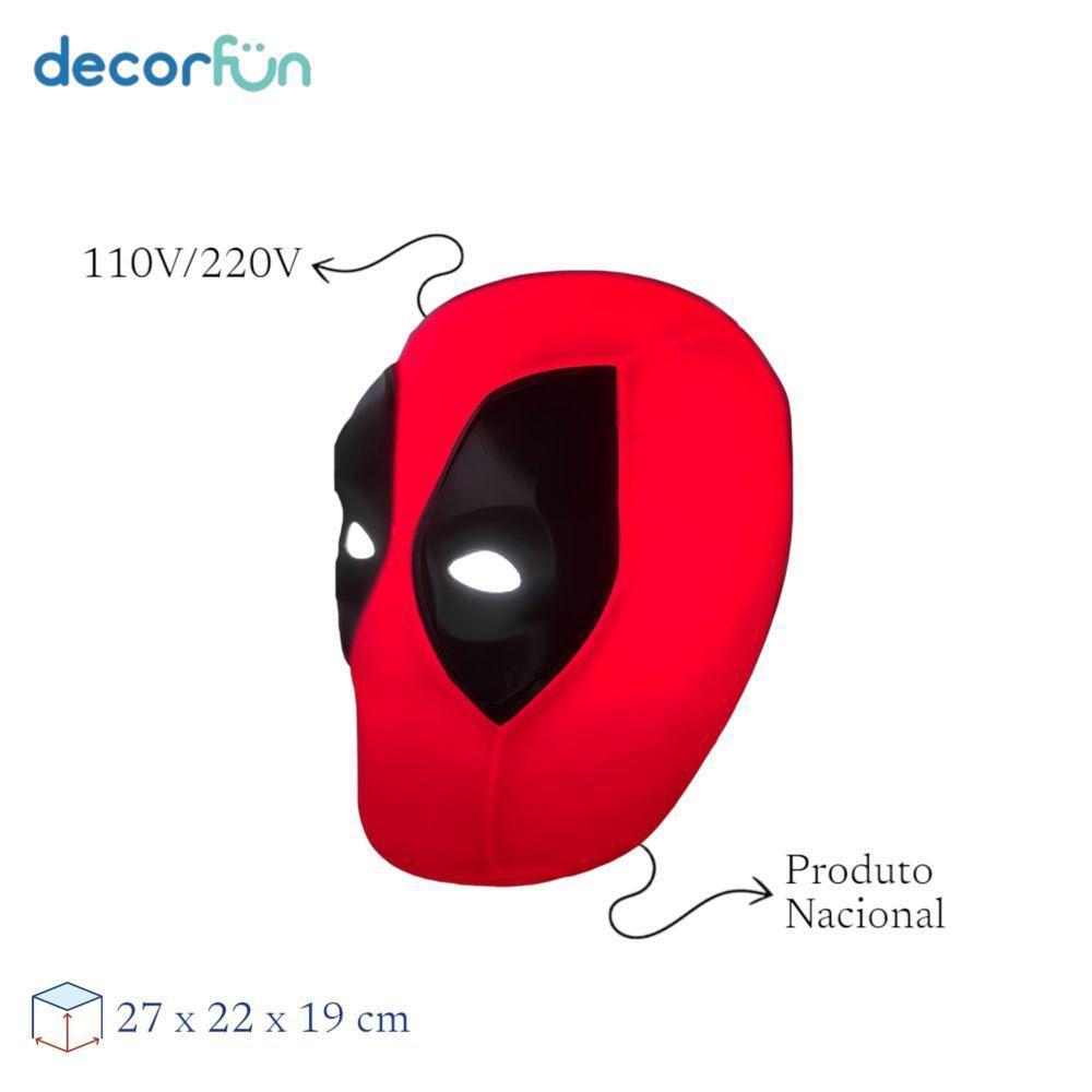 Luminária 3d Deadpool: Ilumine Seu Espaço Com Humor E Estilo Geek Em Vermelho Vibrante! - 5