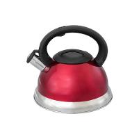 Chaleira Elegante Vermelha Em Inox Com Apito E Fundo Duplo Para Todos Os Fogões - 2