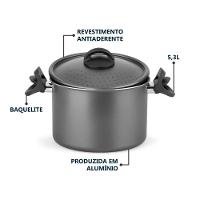 Espagueteira Prática Antiaderente Com Tampa Com Escorredor - 5,3l E ø22cm Para Massas Perfeitas! - 3