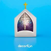 Capela Azul De Vitral Com Luz – Decoração Espiritual E Meditação Para Seu Lar - 6