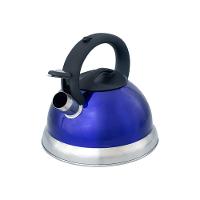 Chaleira Moderna Azul Inox Com Apito E Fundo Duplo - 3l Para Todos Os Fogões - 5