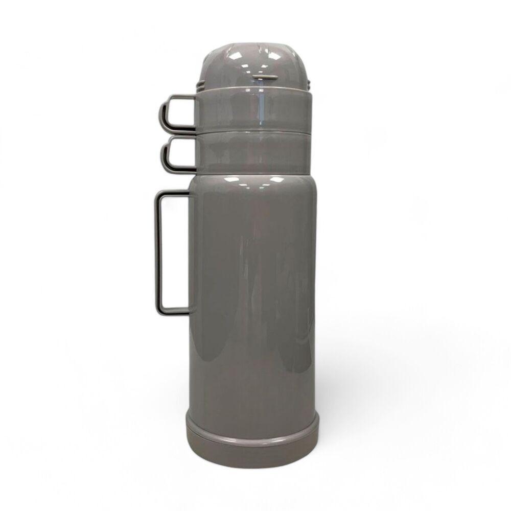 Conjunto Térmico Chic Com Garrafa De 1l E 2 Xícaras - Cor Fendi Para Todas As Bebidas - 1