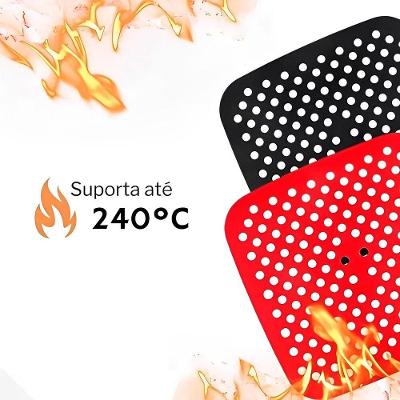 Tapete De Silicone Antigrude Para Airfryer 19x19cm - Praticidade E Segurança Na Cozinha!