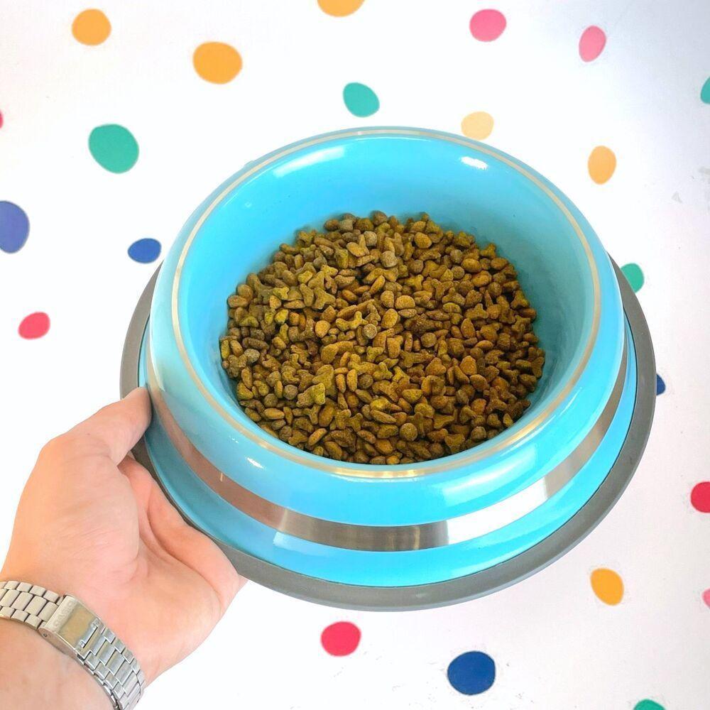 Comedouro Antiderrapante Azul Em Aço Inox 850ml - Estabilidade E Durabilidade Para Seu Pet - 4