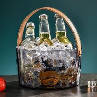Balde Elegante De Acrílico Com Alça De Couro - Estilo E Praticidade Para Suas Festas! - 2