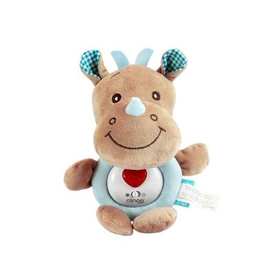 Rinoceronte De Pelúcia Musical Com Luz Tranquilizante Para Noites Acalmadas