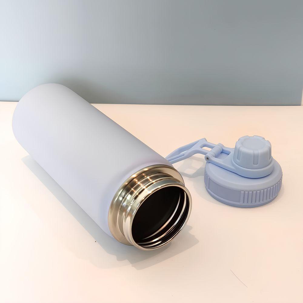 Garrafa Térmica Azul Ciano Em Aço Inox - Elegância E Praticidade Para Suas Bebidas - 780ml - 4