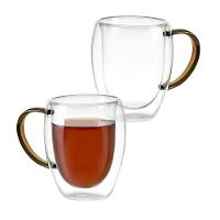Conjunto De 2 Xícaras De Vidro Borossilicato Com Parede Dupla - Elegância E Estilo 350ml - 1